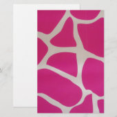 Roze Giraffe afdrukken Briefpapier (Voorkant / Achterkant)
