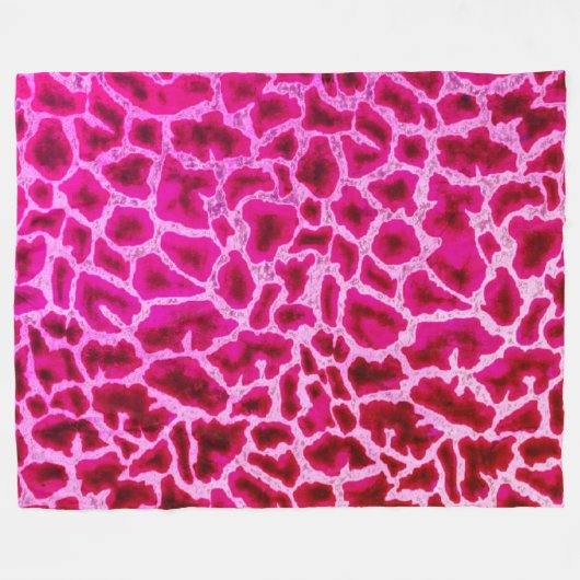 Roze Giraffe afdrukken Fleece Deken (Voorkant (Horizontaal))