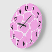 Roze Giraffe Afdrukmuur Grote Klok (Hoek)