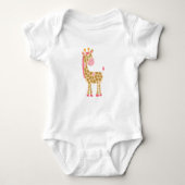 Roze Giraffe Baby Bodysuit (Voorkant)
