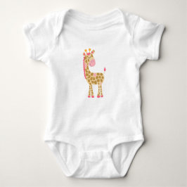 Roze Giraffe Baby Bodysuit