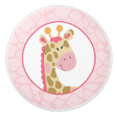 Roze Giraffe Baby Girl Nursery Oerwoud Cute Keramische Knop (Voorkant)
