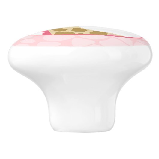 Roze Giraffe Baby Girl Nursery Oerwoud Cute Keramische Knop (Zijkant)