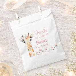 Roze Giraffe Baby shower Bedankzakje