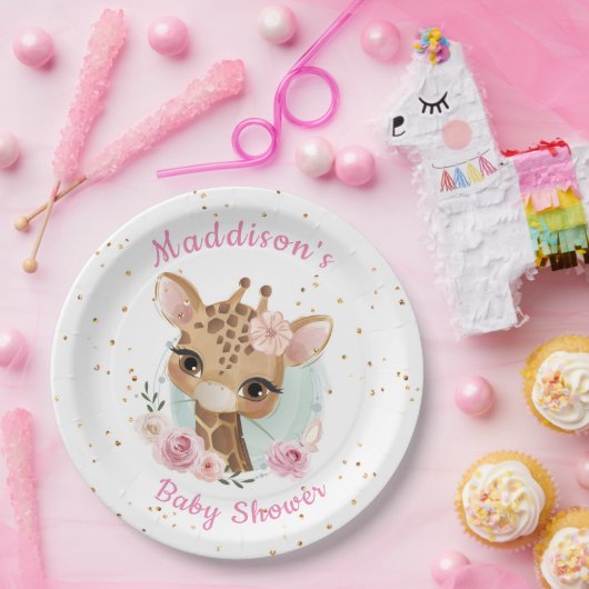 Roze Giraffe Baby shower Bord (Feest)