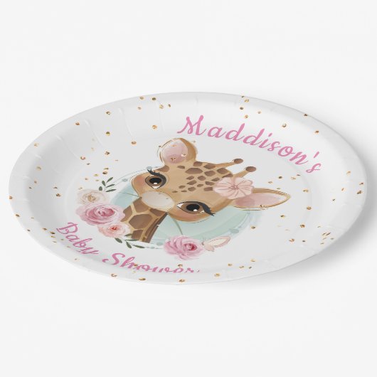 Roze Giraffe Baby shower Bord (Gekanteld)