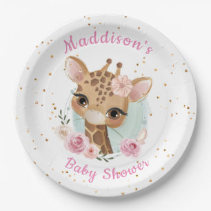 Roze Giraffe Baby shower Bord