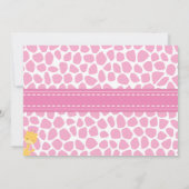 Roze Giraffe Baby Shower Invitaties Kaart (Achterkant)
