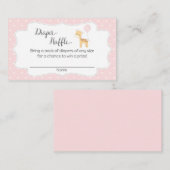 Roze Giraffe Baby shower Luier Raffle Tickets Informatiekaartje (Voorkant / Achterkant)