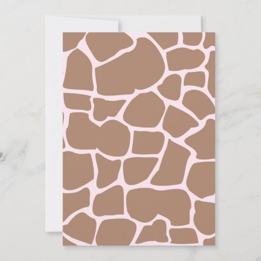 Roze Giraffe Baby shower Uitnodiging (Achterkant)