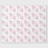 Roze Giraffe Baby shower Verpakkingspapier Cadeaupapier (Vlak)