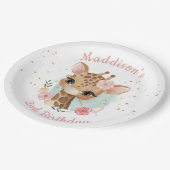 Roze Giraffe Birthday Baby shower Paper Bord (Gekanteld)