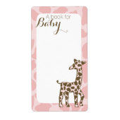 Roze Giraffe Boek Labels (Voorkant)