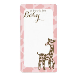 Roze Giraffe Boek Labels
