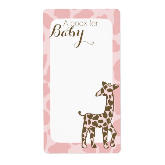 Roze Giraffe Boek Labels (Voorkant)