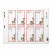 Roze Giraffe Boek Labels (Full Sheet)