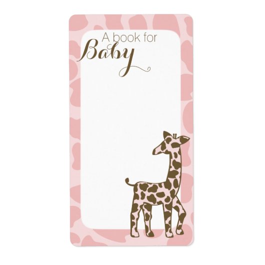Roze Giraffe Boek Labels (Voorkant)