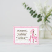 Roze Giraffe Book Request Cards Informatiekaartje (Staand voorkant)