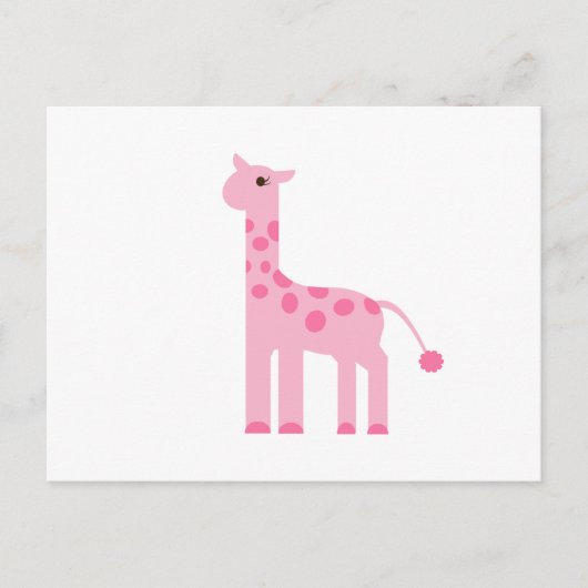 Roze Giraffe Briefkaart (Voorkant)