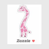 Roze Giraffe Cartoon Laptop Sticker (Vel)