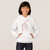 Roze Giraffe Family Hoodie (Voorkant volledig)