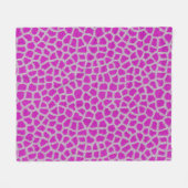 Roze Giraffe Fleece Blanket (Voorkant (Horizontaal))