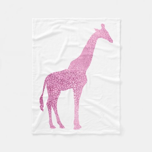 Roze Giraffe Fleece Deken (Voorkant)
