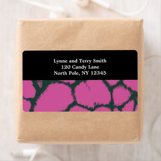 Roze Giraffe Fur Pattern Etiket (Insitu)