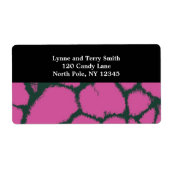 Roze Giraffe Fur Pattern Etiket (Voorkant)