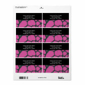 Roze Giraffe Fur Pattern Etiket (Full Sheet)