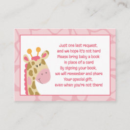 Roze Giraffe Girl Enclosure Book Request Cards Informatiekaartje