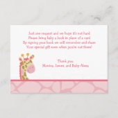 Roze Giraffe Girl Safari RSVP Enclosure Cards Informatiekaartje (Voorkant)