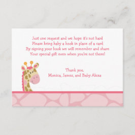 Roze Giraffe Girl Safari RSVP Enclosure Cards Informatiekaartje