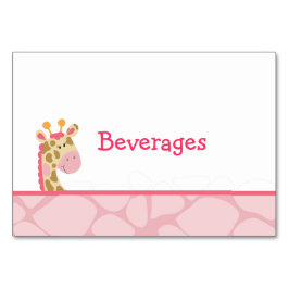 Roze Giraffe Girl Safari Table Kaart