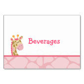 Roze Giraffe Girl Safari Table Kaart (Voorkant)