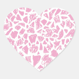 Roze Giraffe Hart Sticker