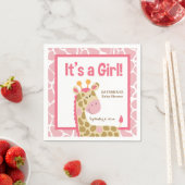 Roze Giraffe Het is een Girl Custom Napkins Servetten (Insitu)