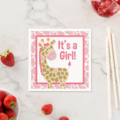 Roze Giraffe Het is een meisje Baby shower Napkins Servetten (Insitu)