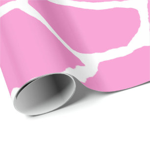 Roze Giraffe huidpatroon ompakken papier
