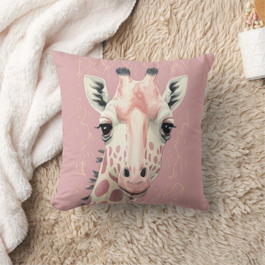 Roze Giraffe Kussen (Deken)