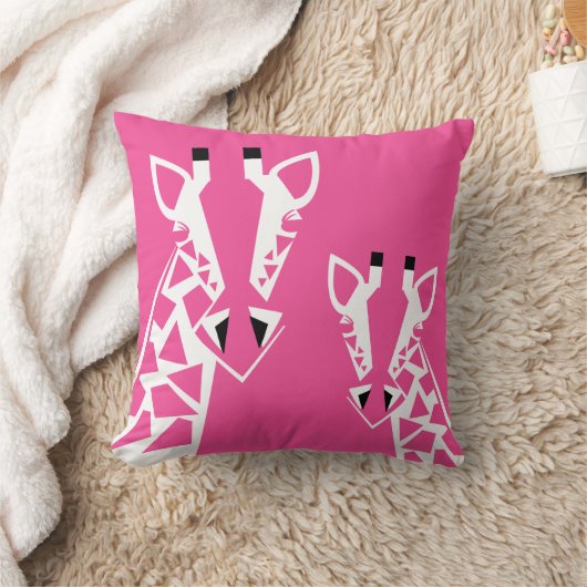 Roze Giraffe Kussen (Deken)