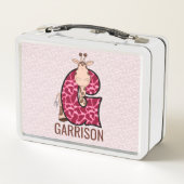 Roze Giraffe Letter G Animal Print (Achterkant)