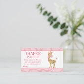 Roze Giraffe Oerwoud Jill Baby shower Diaper Raffl Informatiekaartje (Staand voorkant)
