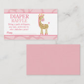 Roze Giraffe Oerwoud Jill Baby shower Diaper Raffl Informatiekaartje (Voorkant / Achterkant)