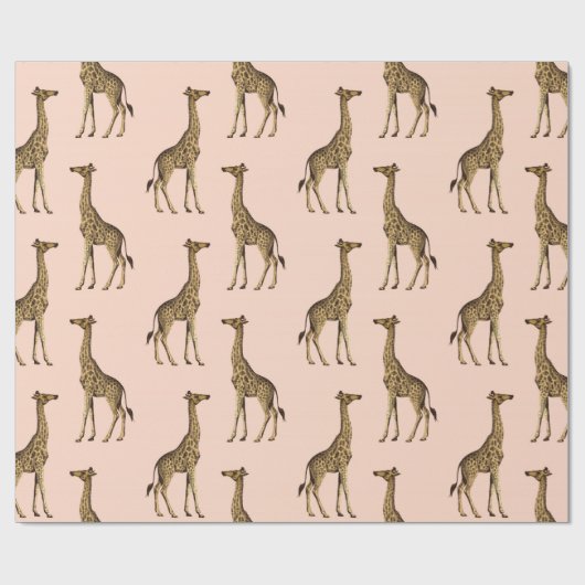  roze Giraffe ompakken papier (Vlak)