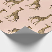 roze Giraffe ompakken papier (Hoek)