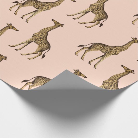 roze Giraffe ompakken papier (Hoek)