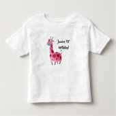 Roze giraffe - ontwerp voor verjaardagsfeestjes kinder shirts (Voorkant)