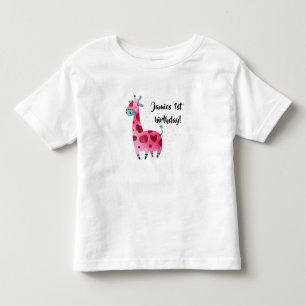 Roze giraffe - ontwerp voor verjaardagsfeestjes kinder shirts