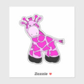 Roze Giraffe op maat gesneden vinylSticker Sticker (Vel)